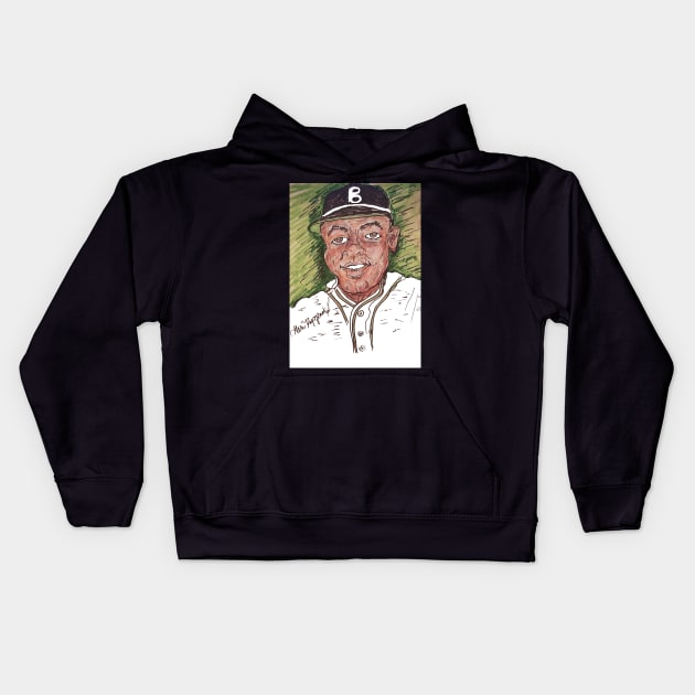 Jackie Robinson  Brooklyn Dodgers Kids Hoodie by TheArtQueenOfMichigan 